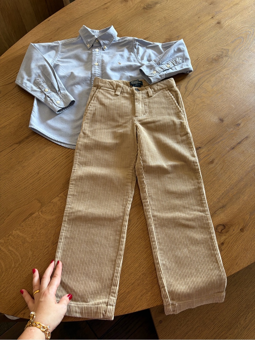 Polo Ralph Lauren Boys Set Button Down Corduroy Pants Trousers Toddler 4-5 Years